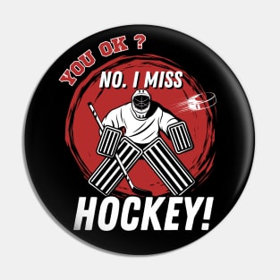 Hockey Retro Pin