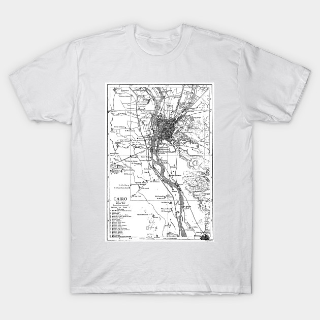 Vintage Map Of Cairo Egypt 1911