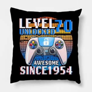 Level 70 Unlocked 70 Year Old Men Funny 70th Birthday Pillow