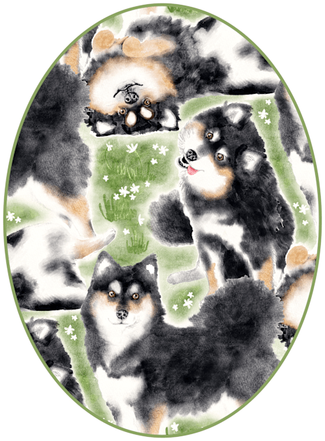 Happy Finnish Lapphund Dogs Kids T-Shirt by PerrinLeFeuvre