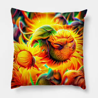 Sun Flower Art Pillow