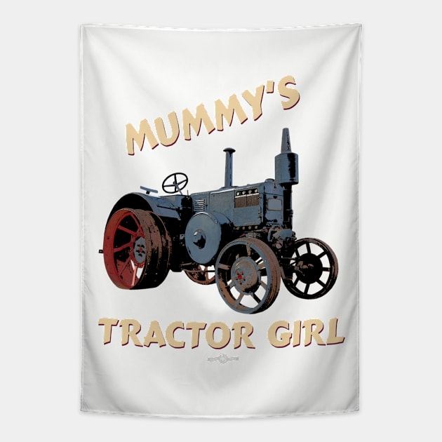 Mummy's tractor girl Tapestry by seadogprints