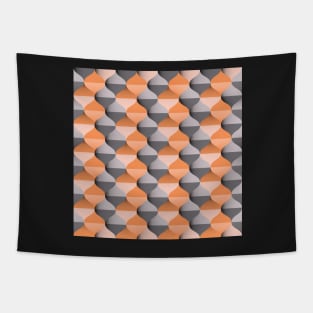 Ogee pattern in sunset orange and warm grey Tapestry