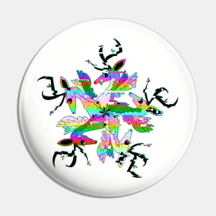 Rainbow Glitch Deer Pin