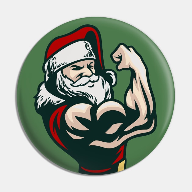 Buff Santa Flexing Pin by SLAG_Creative