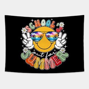 School's Out For Summer Cute Smile Face Last-Day Of School Tapestry