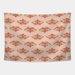 Modern geometric moth pattern Tapestry