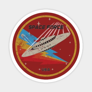 Space Force Mothership Lightning Version Distressed Magnet