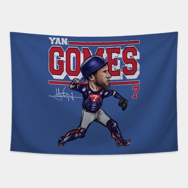 Yan Gomes Chicago C Cartoon Tapestry by ganisfarhan