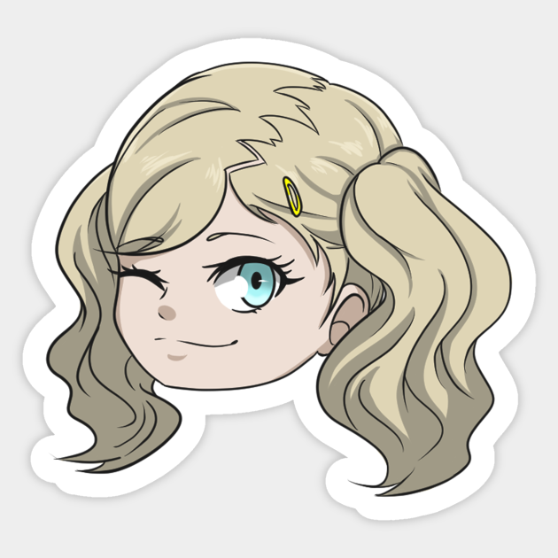 Ann Chibi Head Persona 5 Sticker Teepublic #chibi head #compilation #food fantasy #arknights #original character #untagged characters. ann chibi head