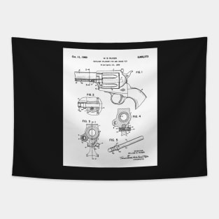 Ruger Revolver Patent - Gun Enthusiast Firearms Art - White Tapestry