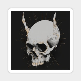 Monotone Illustration of Skull Magnet