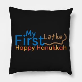 My First Latke, Happy Hanukaah Pillow