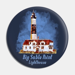 Big Sable Point Lighthouse Watercolor - Michigan Pin
