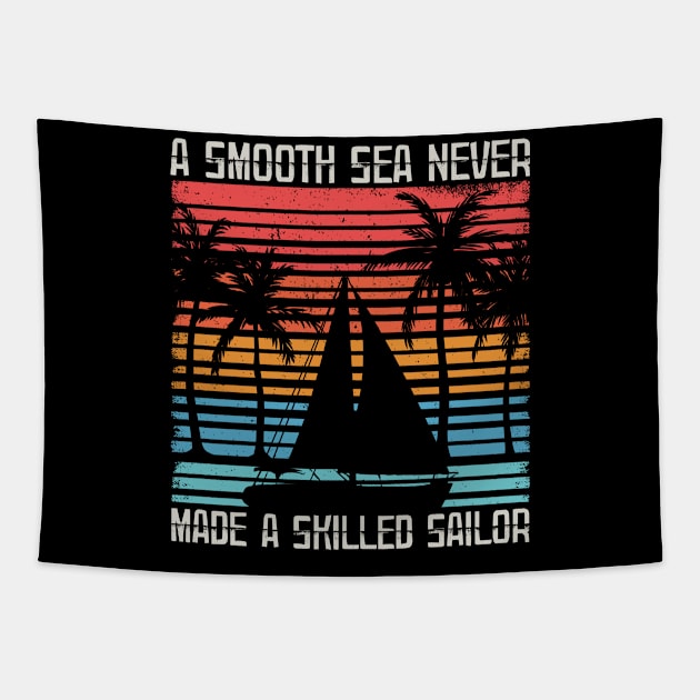 A Skilled Sailor | Sailing Sailboat Captain Tapestry by Streetwear KKS