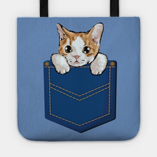 Cute Kitten in Pocket - For Cat Lovers Tote