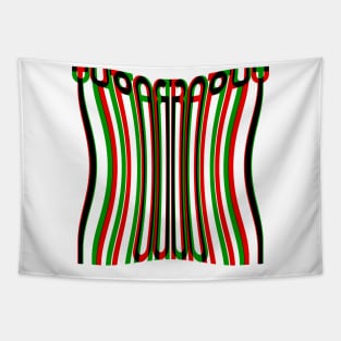 Warped Tall Typography (Red Green Black) Tapestry