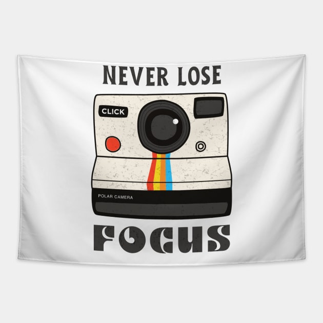 Photographer Focus 70s Photo Camera Vintage Tapestry by Foxxy Merch