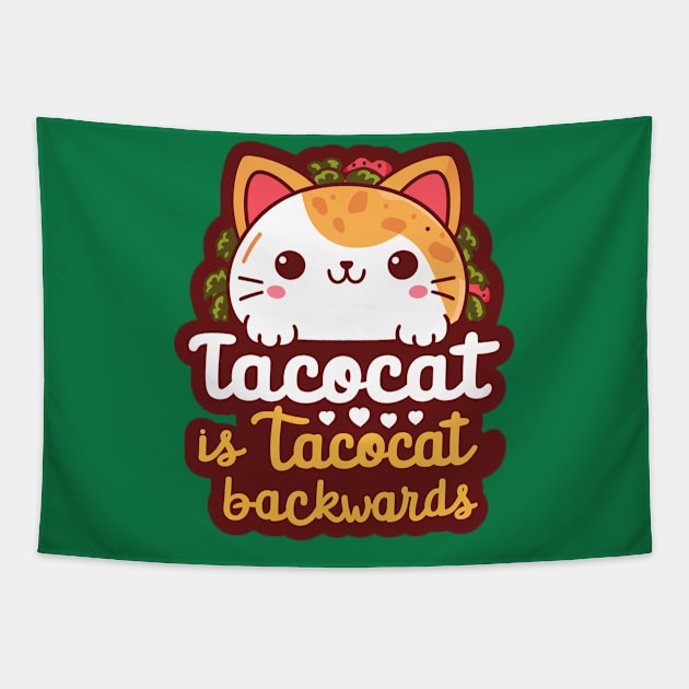 Tacocat is tacocat backwards Tapestry by Moulezitouna