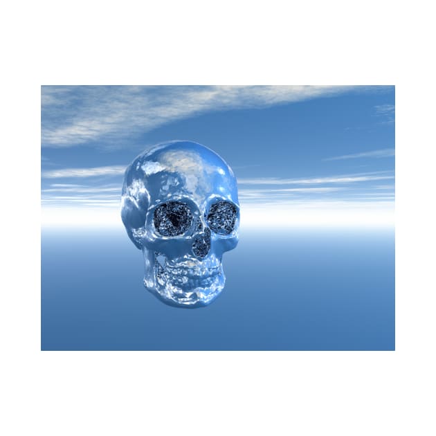 Blue Real Human Skull in 3D by sciencenotes