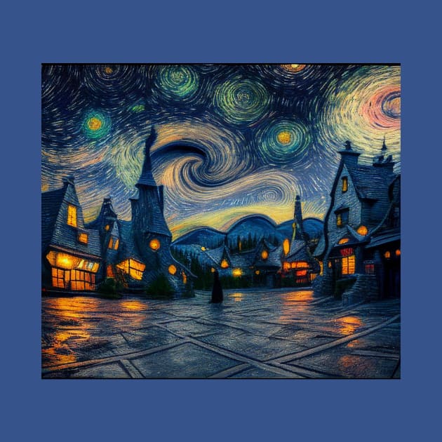 Starry Night Over Hogsmeade Village by Grassroots Green