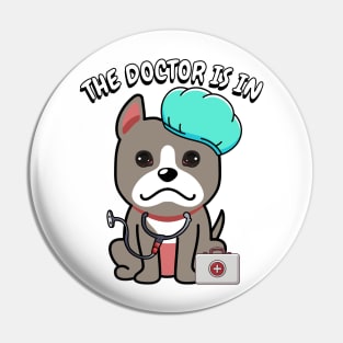 Cute grey dog is a doctor Pin