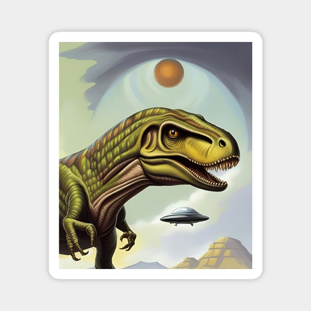 UFO Tyrannosaurus Magnet by roswellboutique