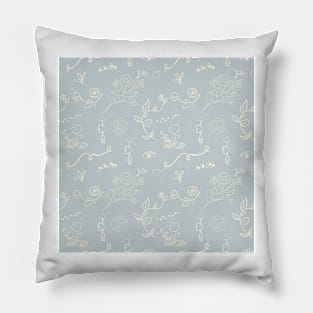 Elegant seamless pattern with flowers, vector illustration Pillow