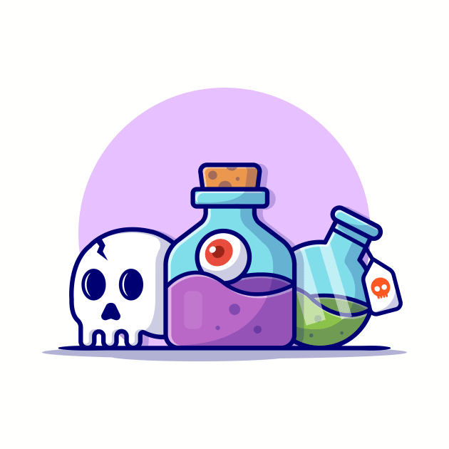 Skull And Poison Cartoon Vector Icon Illustration by Catalyst Labs