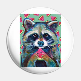 RACCOON with WATERMELON WEDGE Pin