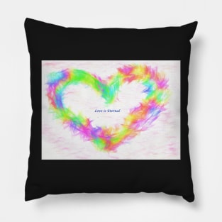 Flaming Rainbow Heart Pillow