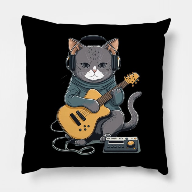 Hip hop cat Pillow by Mysooni