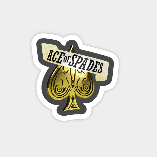 Ace of Spades - Gold Magnet by Shapetrix