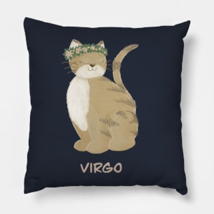 Virgo cat zodiac sign Pillow