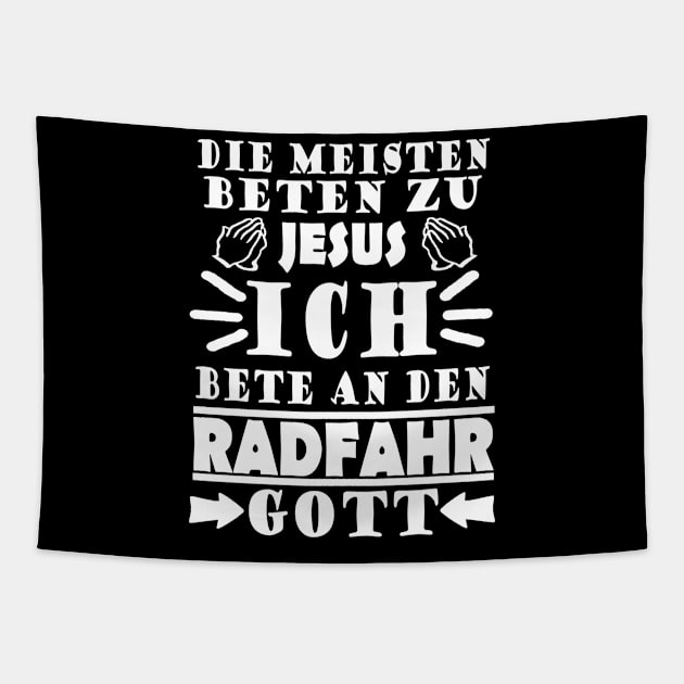 Radfahren Fahrrad Gott Radsport Carbon Tour Spruch Tapestry by FindYourFavouriteDesign