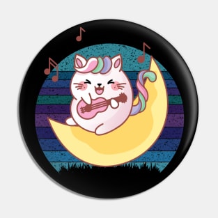 Unicorn Cat On The Moon Pin