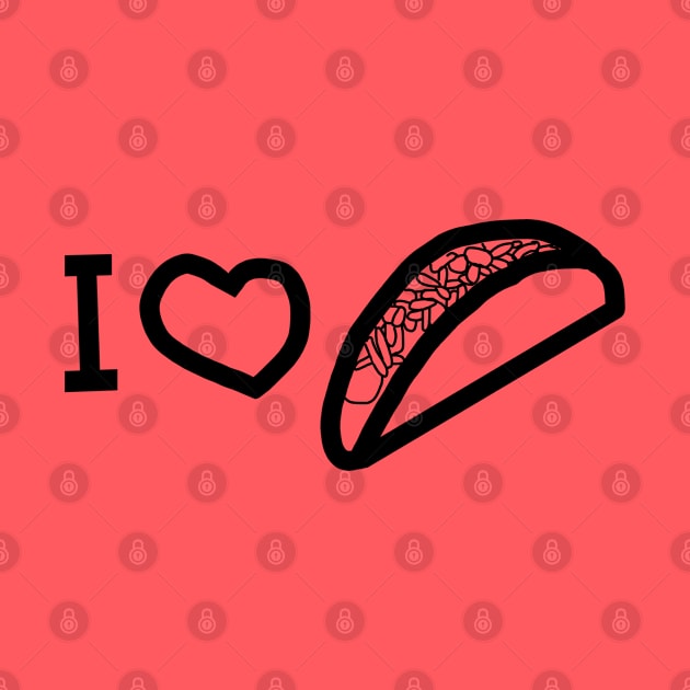 I Love a Taco Outline Graphic by ellenhenryart