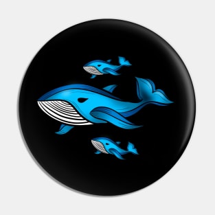 Whales graphic Pin