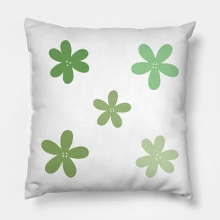 Modern Minimal Abstract Flowers - spring greens Pillow