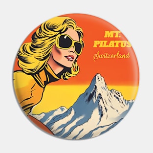 Mt. Pilatus,Switzerland, Ski poster Pin