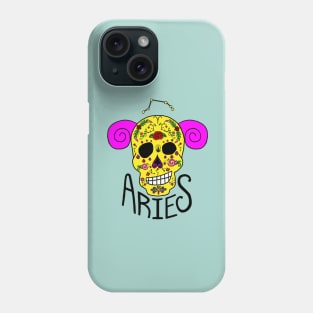 Aries Zodiac Dia De Los Muertos Style Phone Case