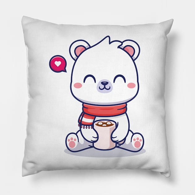 Cute Kawaii Teddy Pillow by Seedsplash