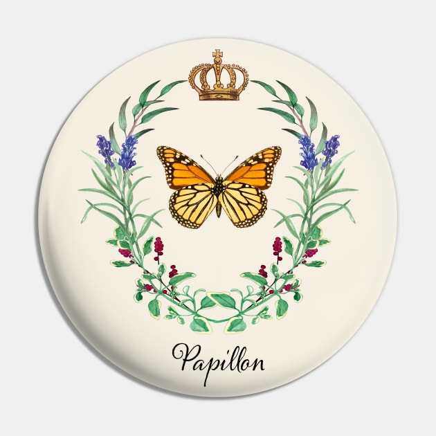 Papillon Monarch Butterfly Flower Garden Cottagecore Gardener Pin by Pine Hill Goods