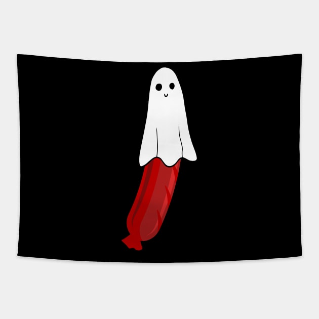 Halloween | Happy Halloweiner | Ghost | Gift for Halloween Fans | Hotdog Tapestry by Publicus Apparel