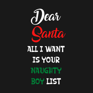 Dear Santa All I Want Is Your Naughty Boy List T-Shirt