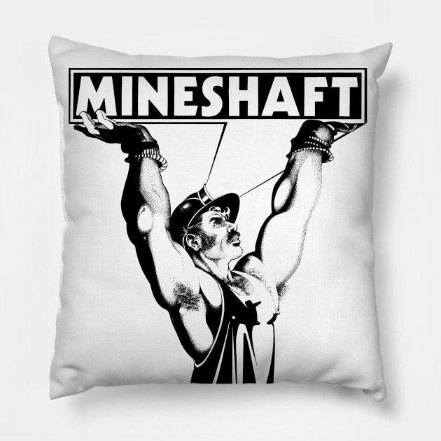 Mineshaft Vintage Retro Gay LGBT NYC New York 80s Leather Pillow by WearingPride