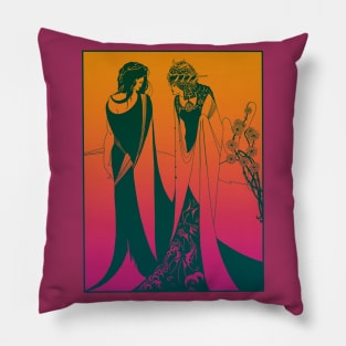 Salome and her mother (green on pink) Pillow