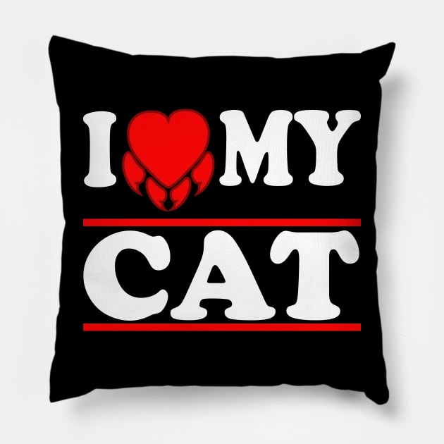 I Love My Cat design -Heart Nail- For Women, Men, and Kids Pillow by bakmed