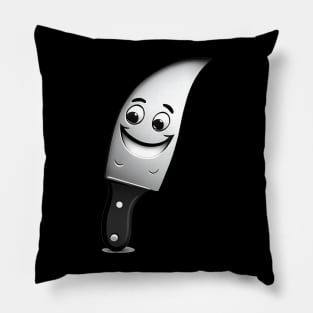 Comic Coolness: Unleash Fun with a Funny Smile Knife Design Pillow