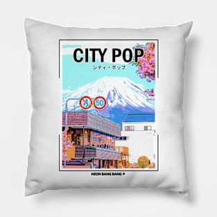 White City Pop Vaporwave Pillow